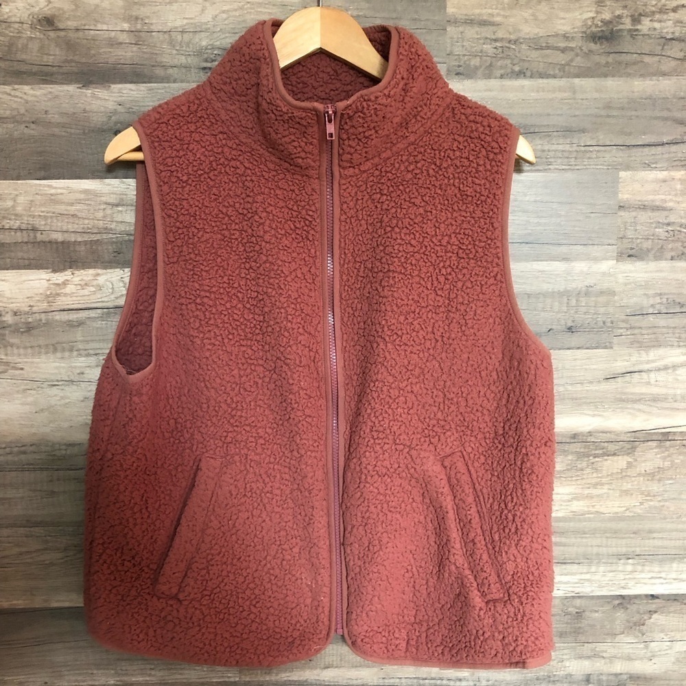 Vintage High Pile Cozy Fleece Zip Up Vest XL